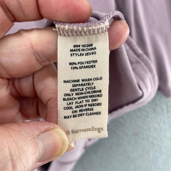 Soft Surroundings Top Womens Extra Large Purple Mauve Faux Suede V Neck Tunic - Picture 6 of 11